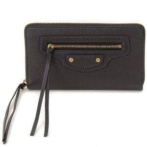 Leather on Coin Wallet card slots Balenciaga zip long black NEO CLASSIC